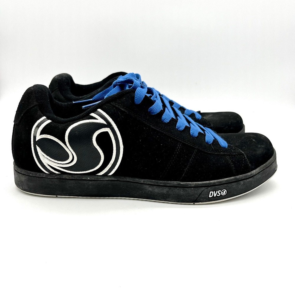 DVS Vendetta Skate Shoes Sneakers Black Suede Blue Laces‎ Mens Size 13 Y2K